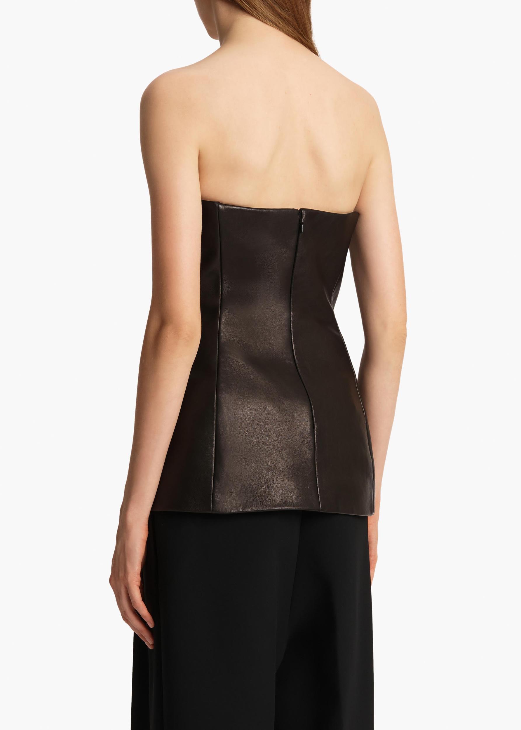 Ayla Top in Black Leather Product Image