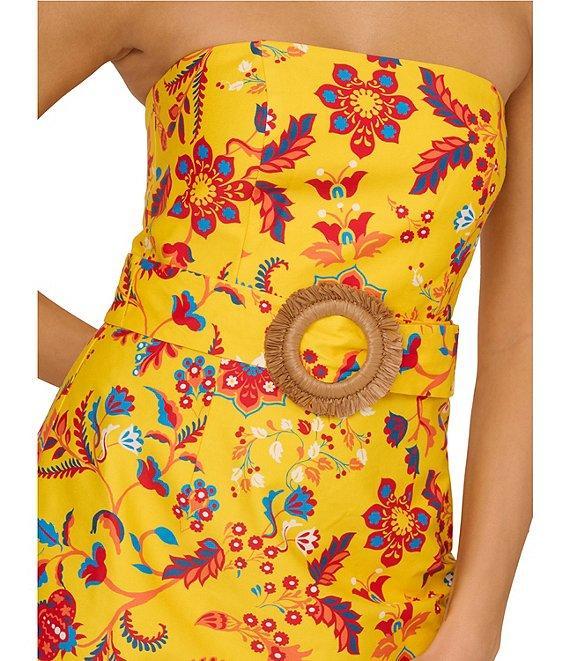 Adrianna by Adrianna Papell Floral Print Strapless Neck Sleeveless Ring A-Line Mini Dress Product Image