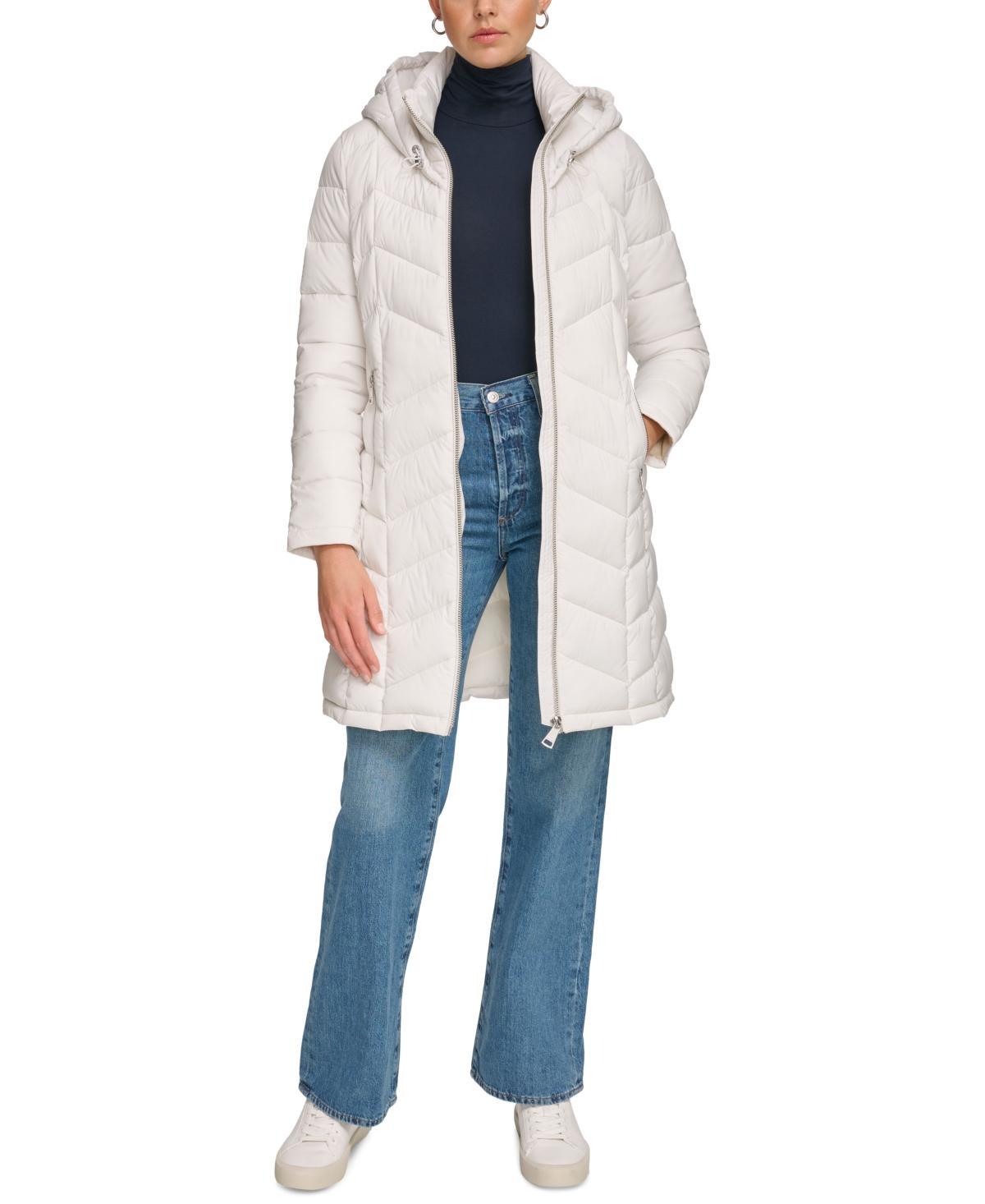 Calvin Klein Womens Side-Panel Hooded Packable Puffer Coat, Created for Macys Product Image