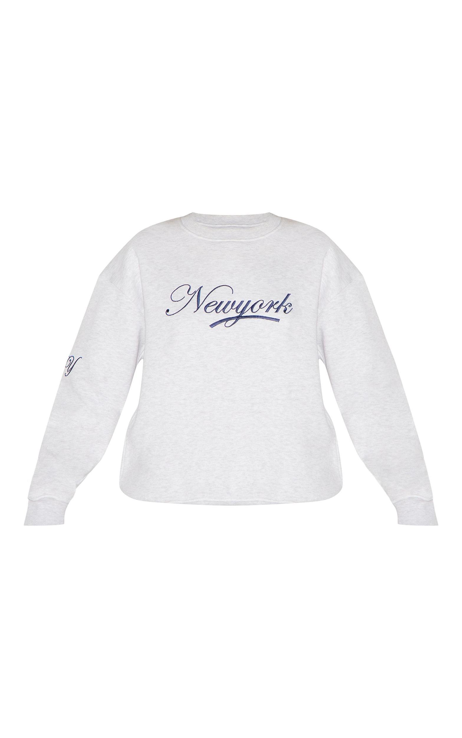  Ash Grey New York Embroidered Boxy Sweat Product Image