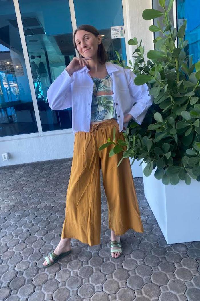 Fringed Wide Leg Flare Pant Product Image