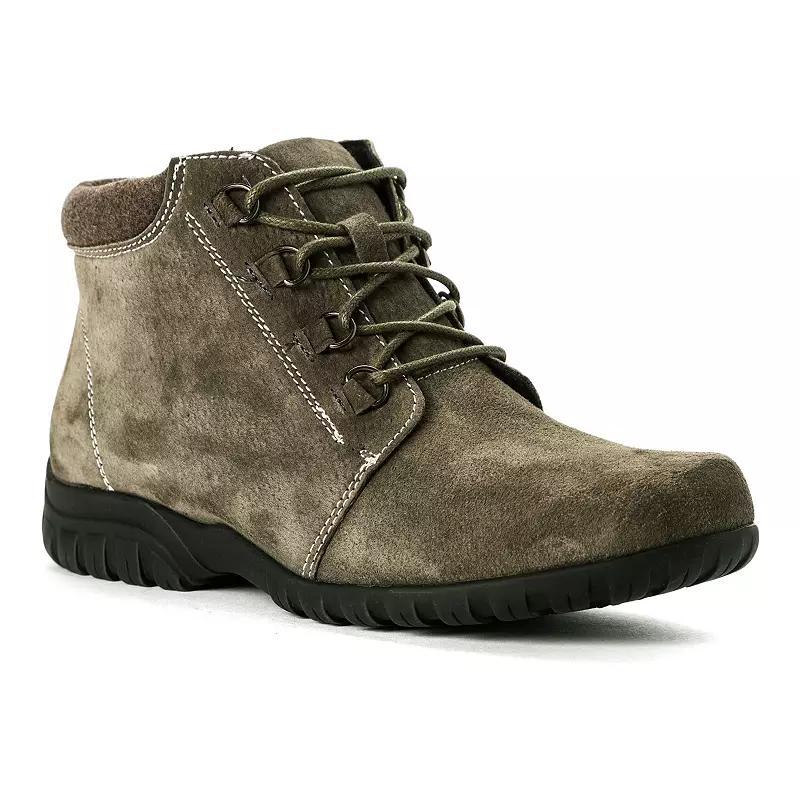 Propet Delaney Women's Water Resistant Ankle Boots, Size: 6 N, Green Suede Product Image