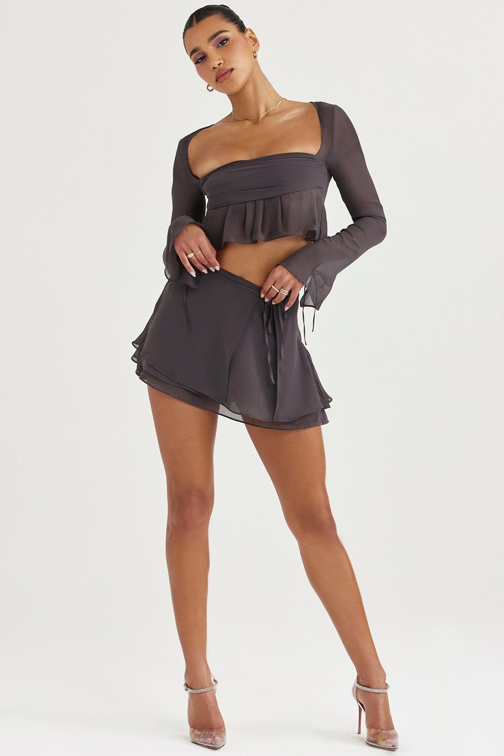 Clarice Shadow Floaty Layered Mini Skirt Product Image
