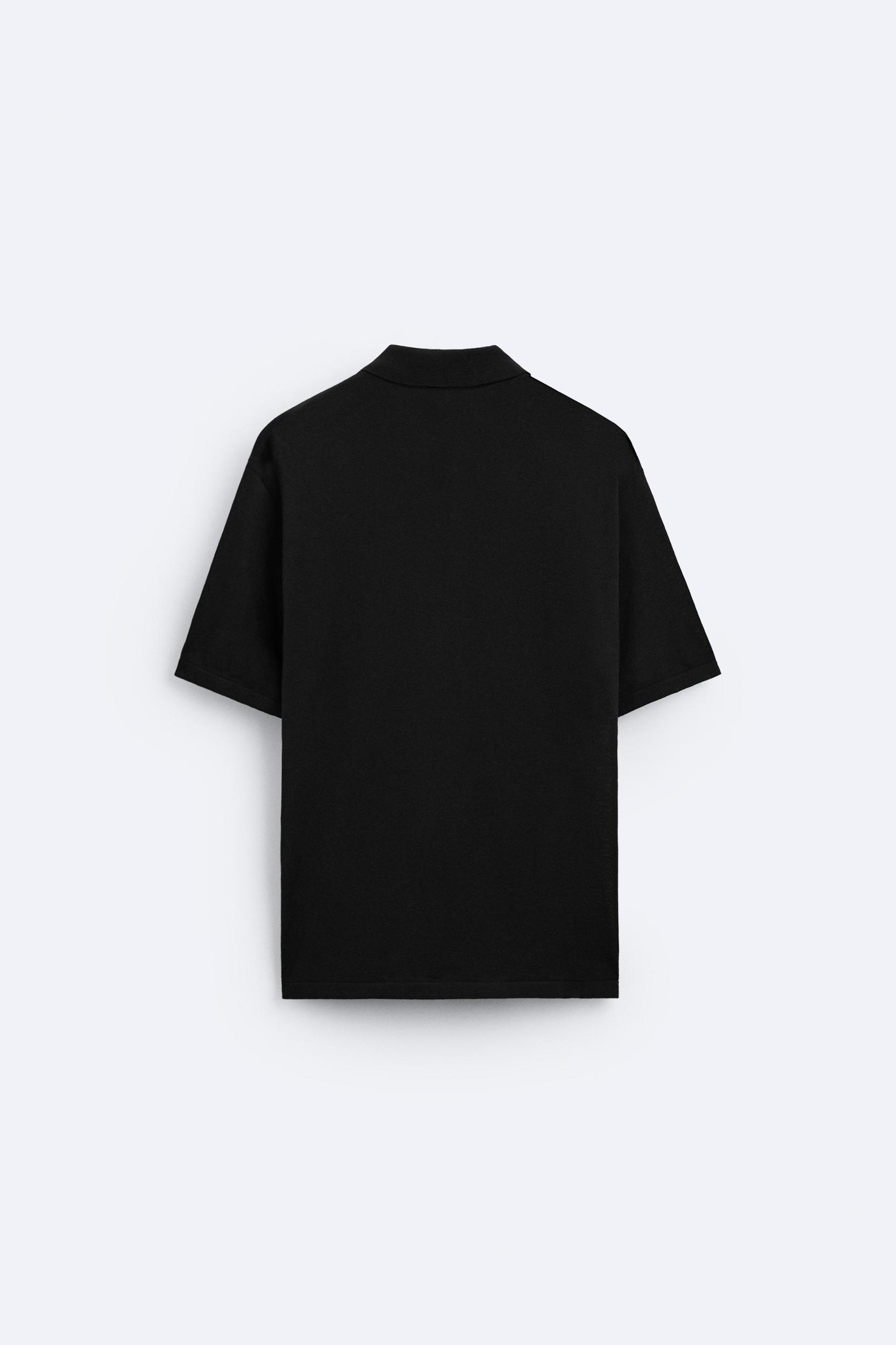 BUTTONED KNIT POLO TOP Product Image