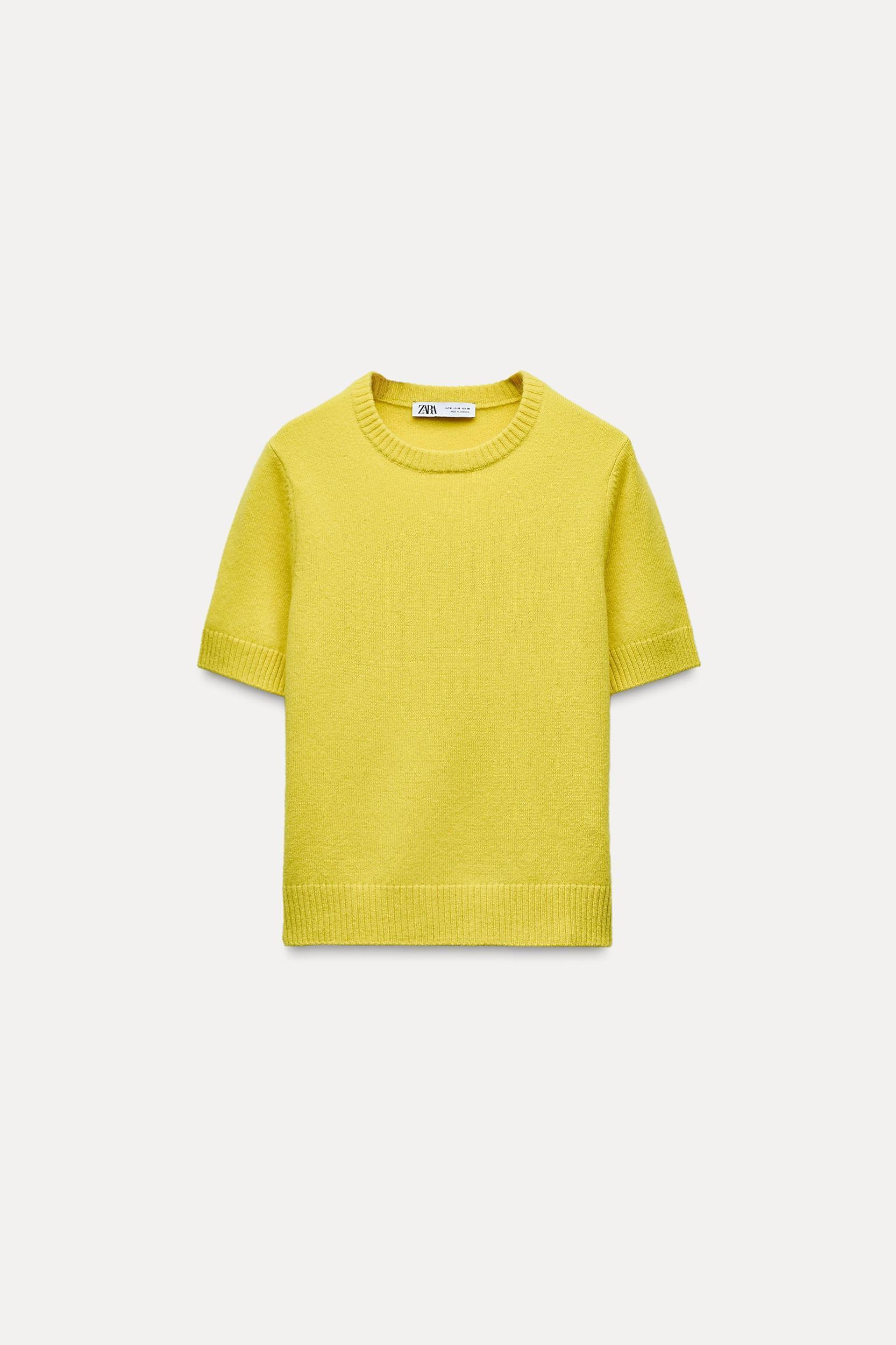 100% WOOL BASIC SHORT SLEEVE TOP Product Image