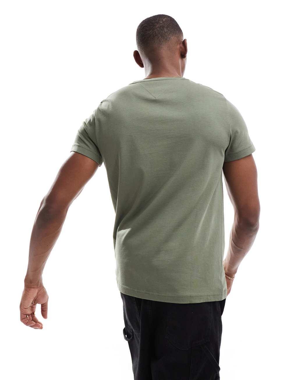 Tommy Hilfiger logo T-shirt in khaki green Product Image