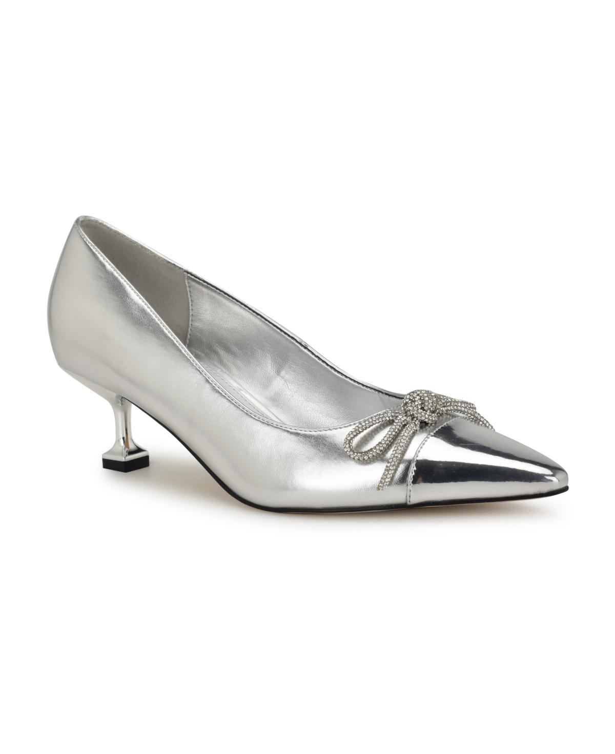 Nine West Wendon Womens Bridal Tapered Heel Slip-On Dress Pumps Product Image