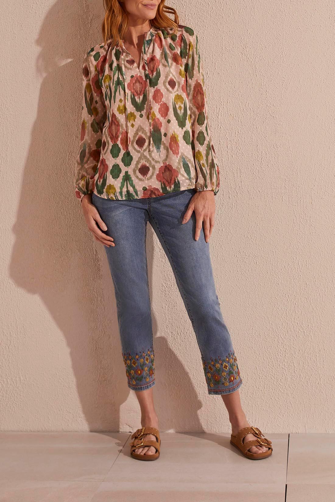 Flowy Swiss Dot Chiffon Blouse Product Image