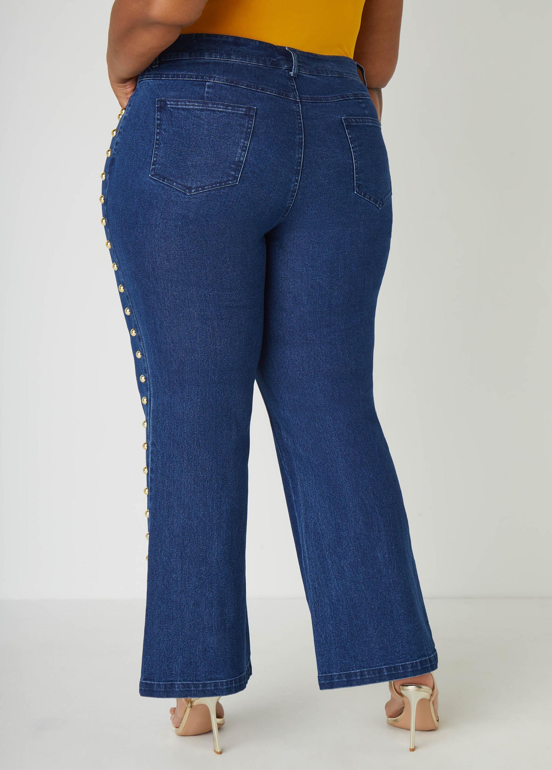 Studded Bootcut Jeans Product Image