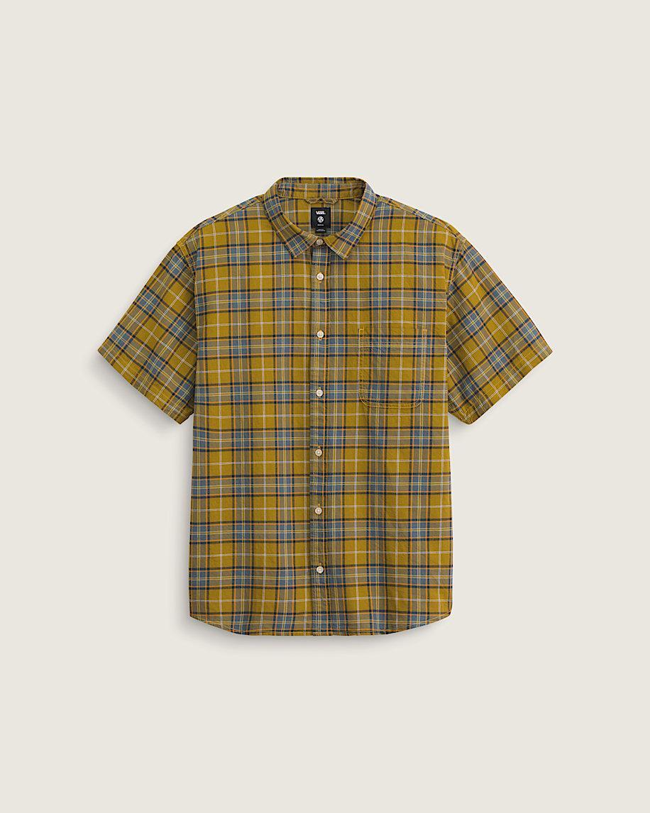 Lawson Plaid Button Up Shirt in Burnt Gold Yellow / Stormy Weather Blue| Vans US Product Image