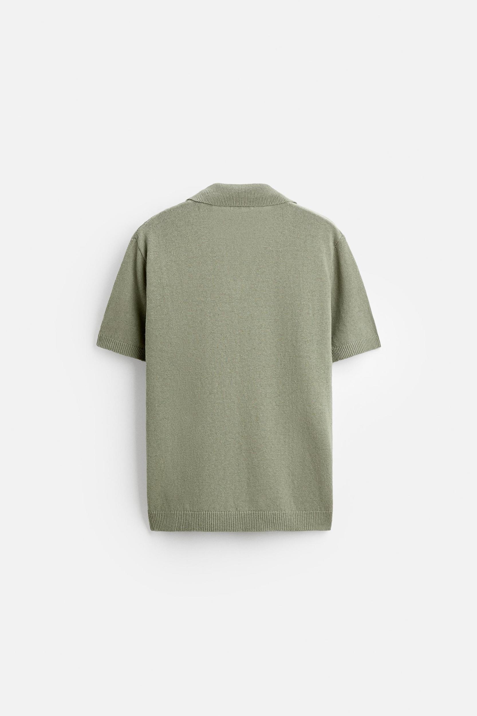 COTTON - LINEN BLEND KNIT POLO Product Image