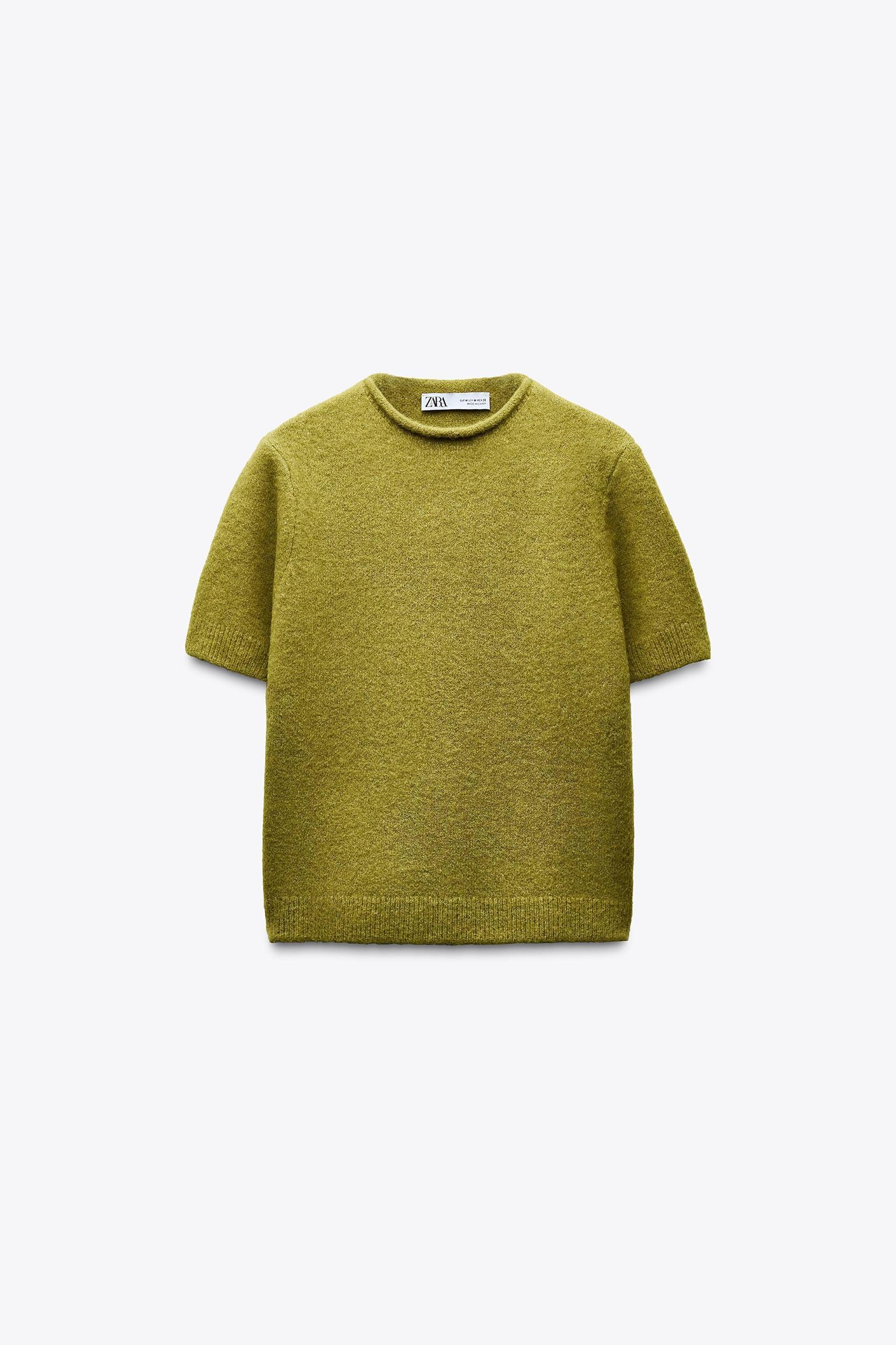 SOFT SHORT SLEEVE KNIT SWEATER Product Image
