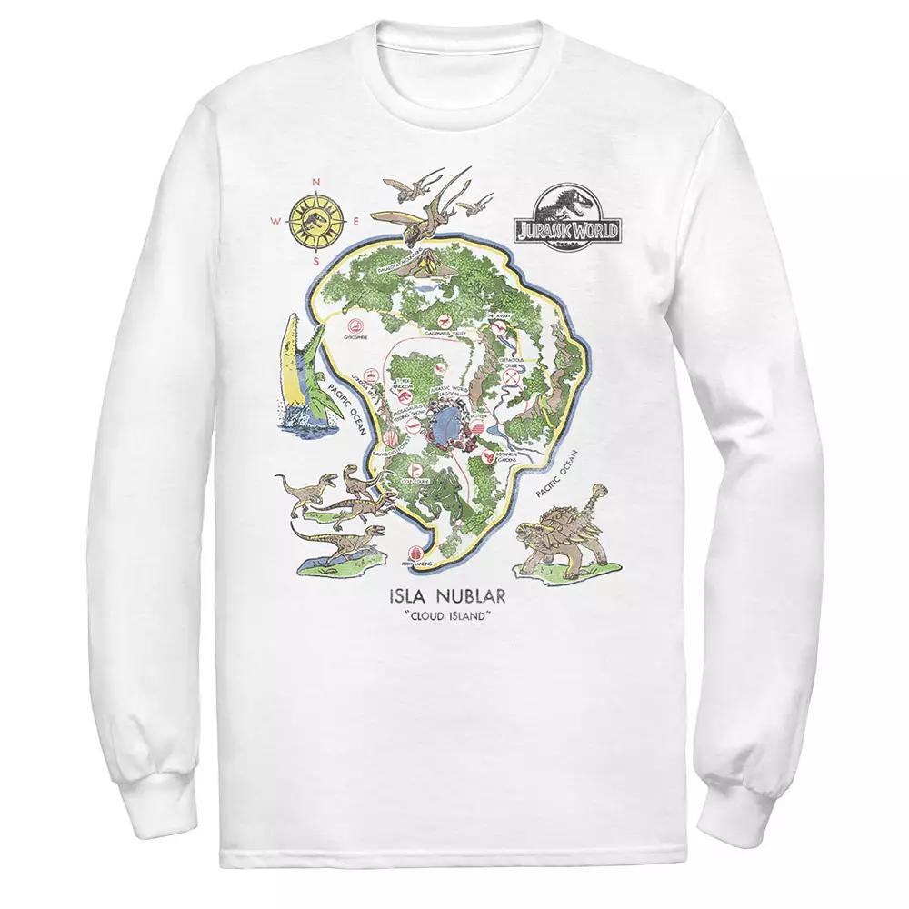 Men's Jurassic World Isla Nublar Map Tee, Size: Small, White Product Image