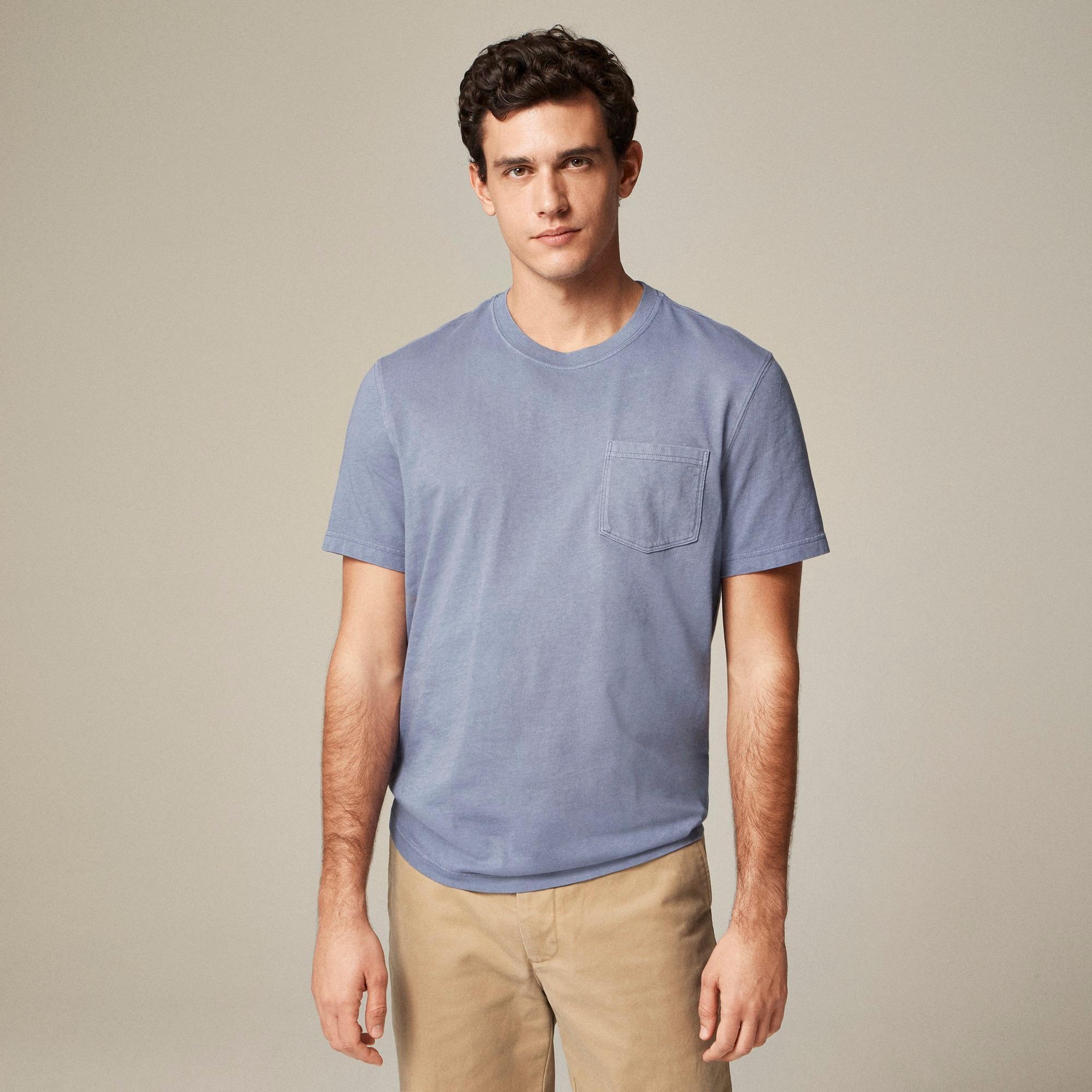 Vintage-wash cotton pocket T-shirt Product Image