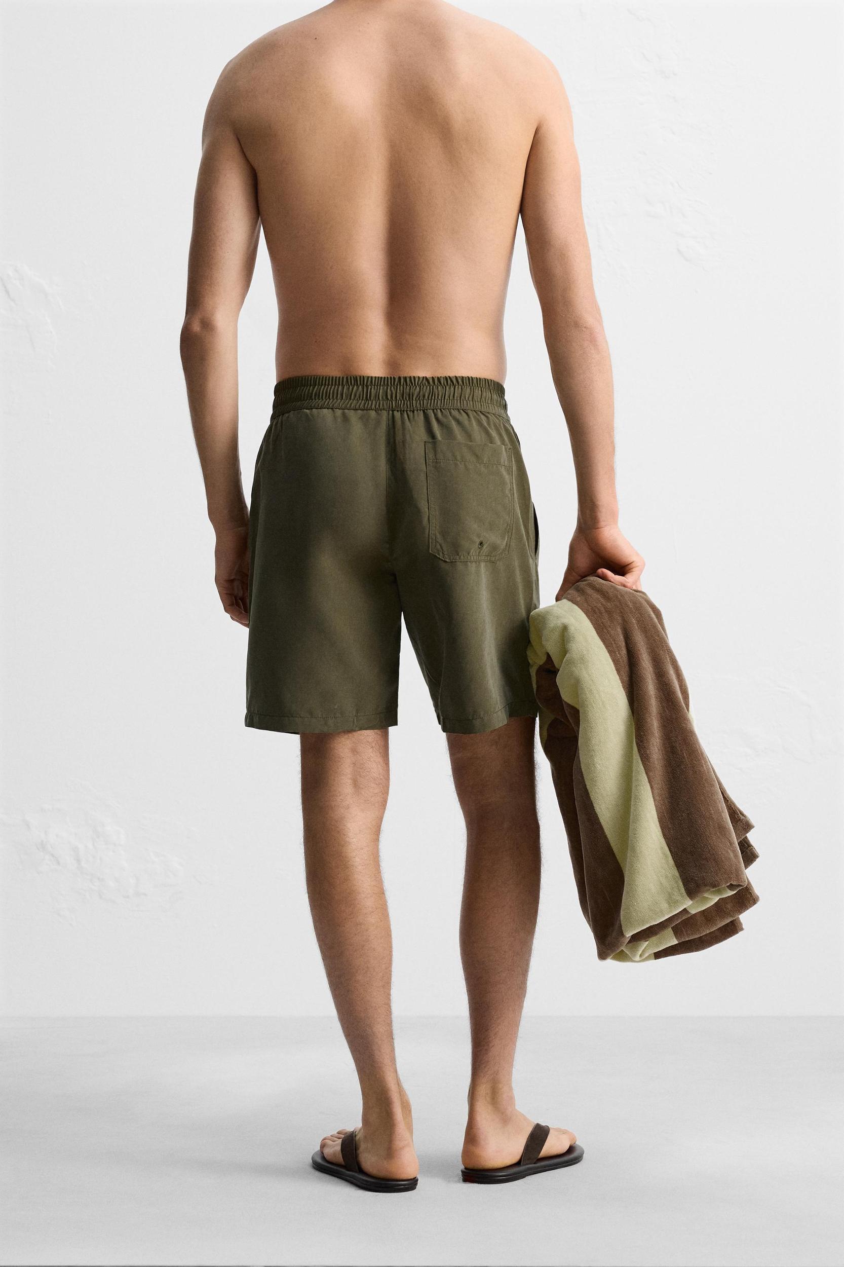BASIC LONG SWIM TRUNKS Product Image