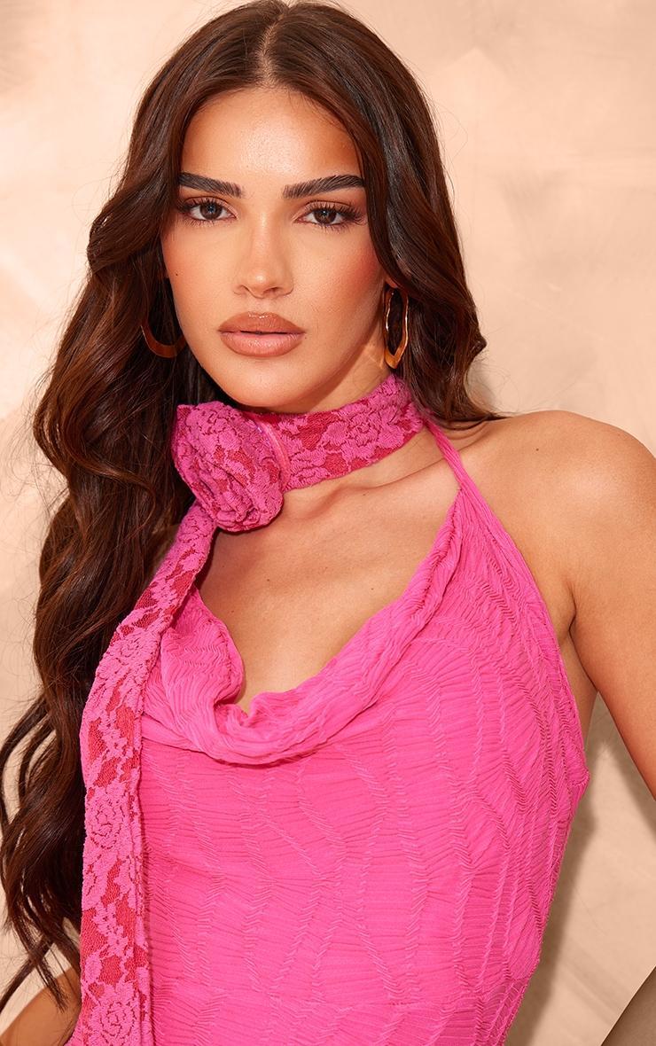 Hot Pink Lace Tie Corsage Product Image