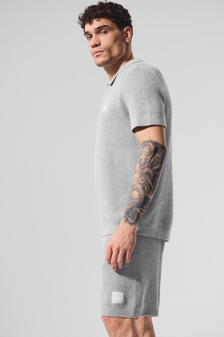 Sports Club Sweater Knit Polo - Athletic Heather Grey Product Image