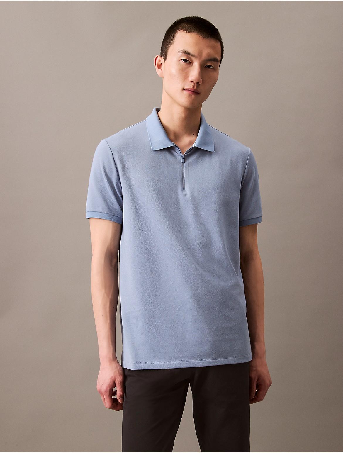 Calvin Klein Men's Tech Zip Polo Shirt - Blue - XS Product Image