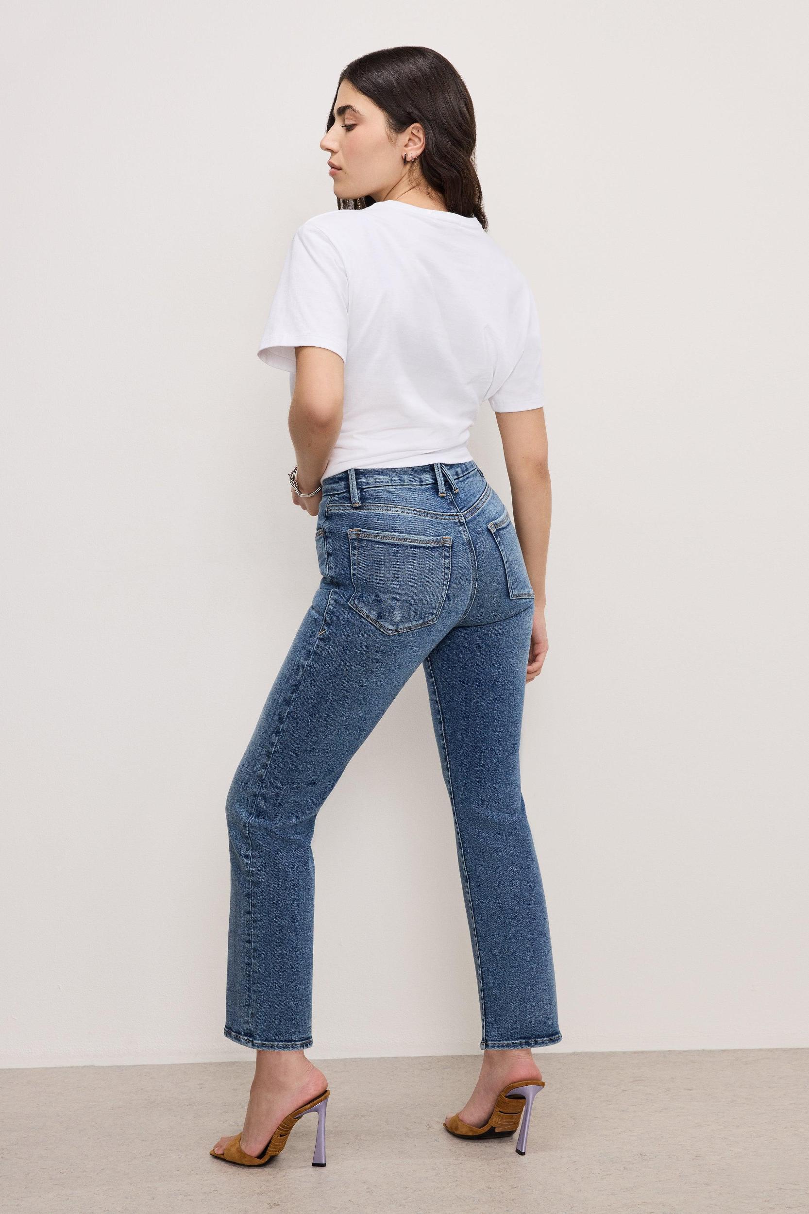 GOOD PETITE STRAIGHT LIGHT COMPRESSION JEANS | INDIGO254 Product Image