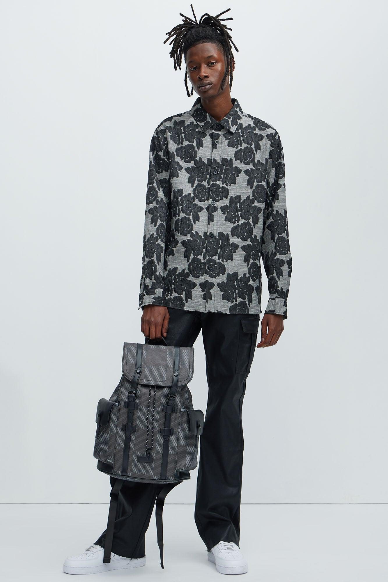 Bartlett Jacquard Long Sleeve Shirt - Black Product Image