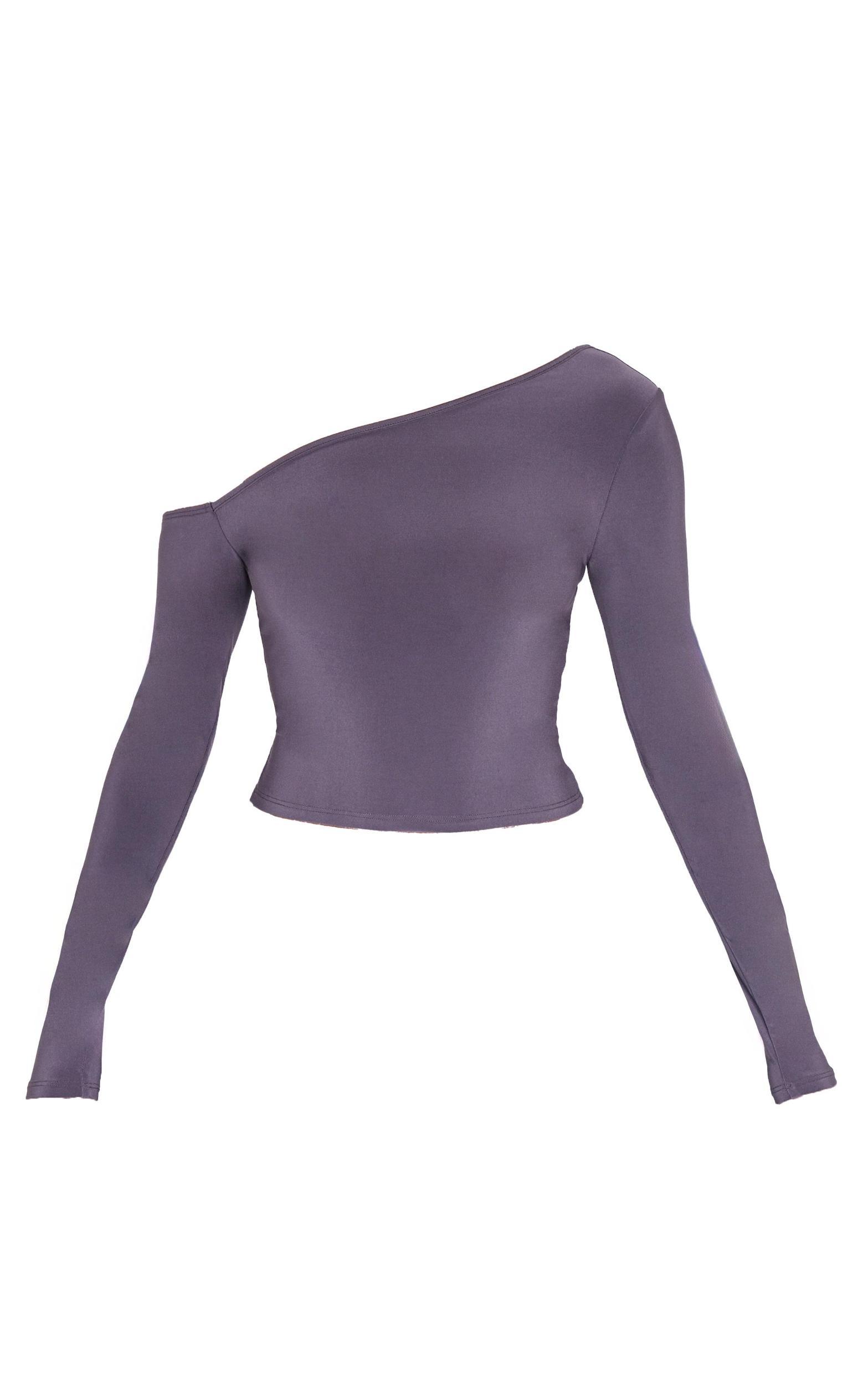 Charcoal Open Back Asymmetric Long Top Product Image