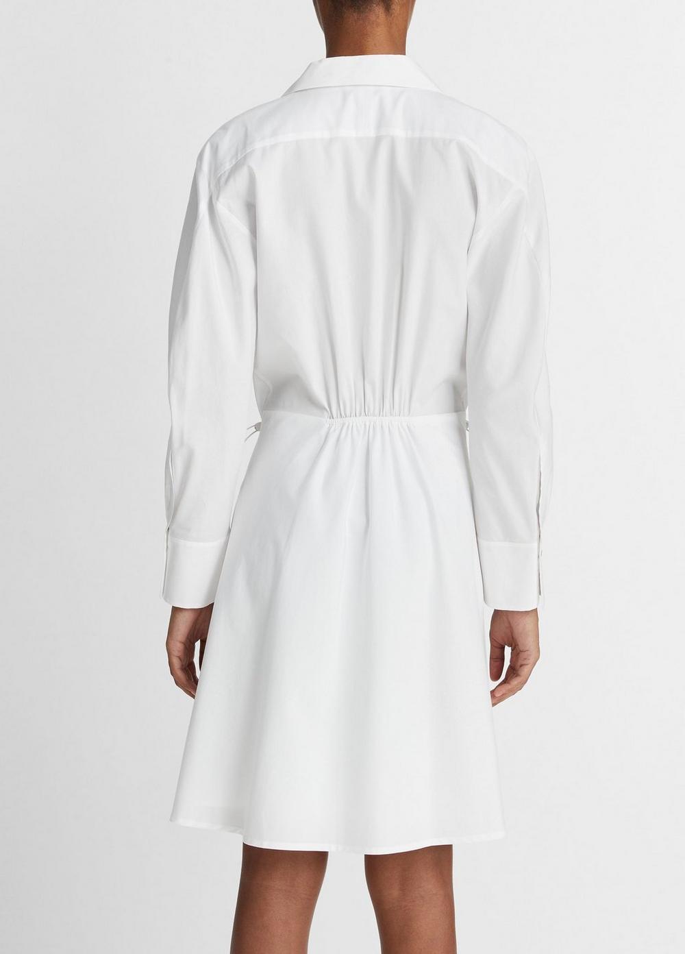 Womens Cotton Drawcord Ruched Shirt Dress, White Oak, Size L Vince Product Image