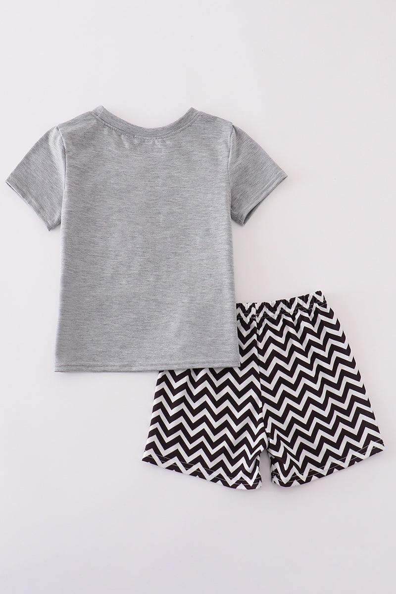 Blue gingham boy shorts set Product Image