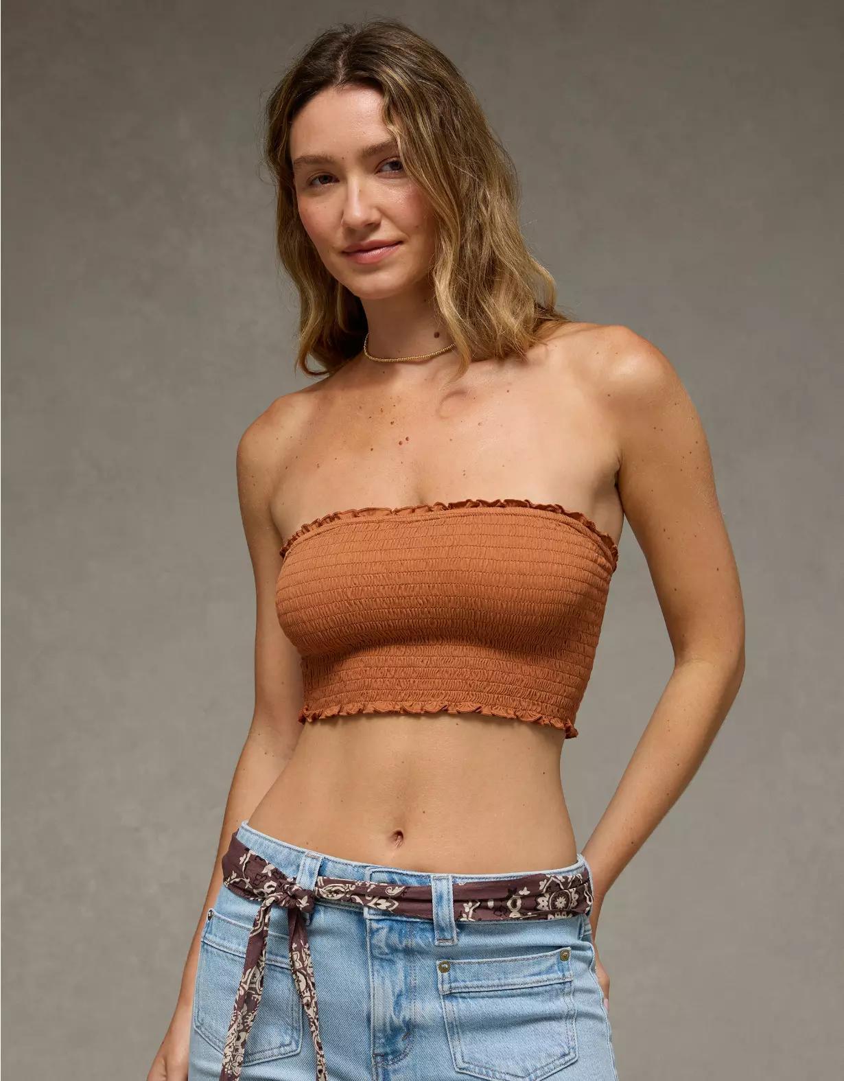 AE Sunchaser Knit Smocked Bandeau Product Image