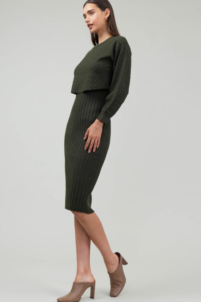 L/S Twofer Midi Sweater Dress Product Image