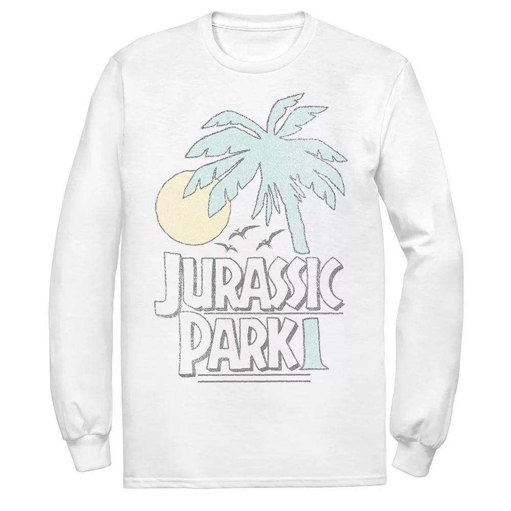 Men's Jurassic Park Palm Tree Sunset Logo Tee, Size: 3XL, Athletic Grey Product Image