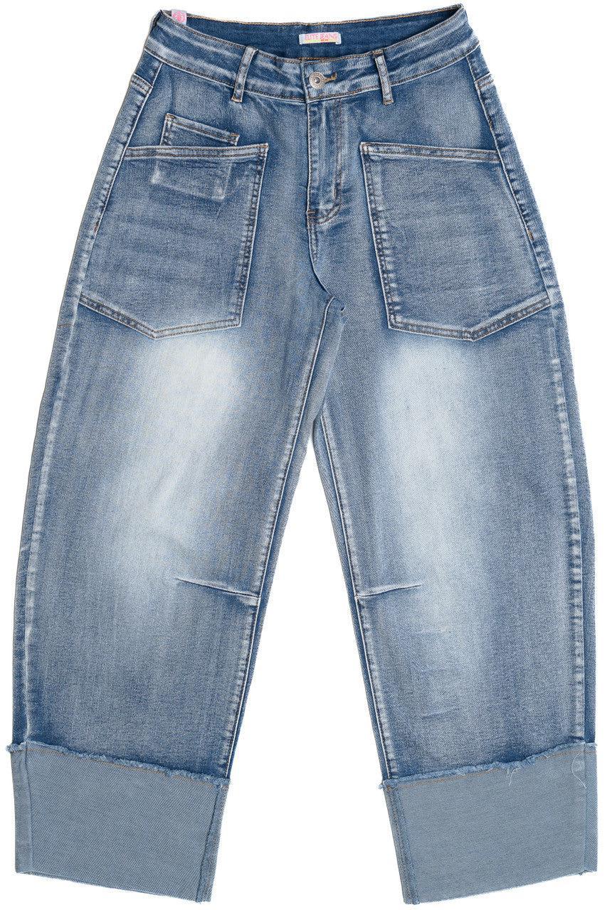 Patch Pocket Barrel Jeans Product Image