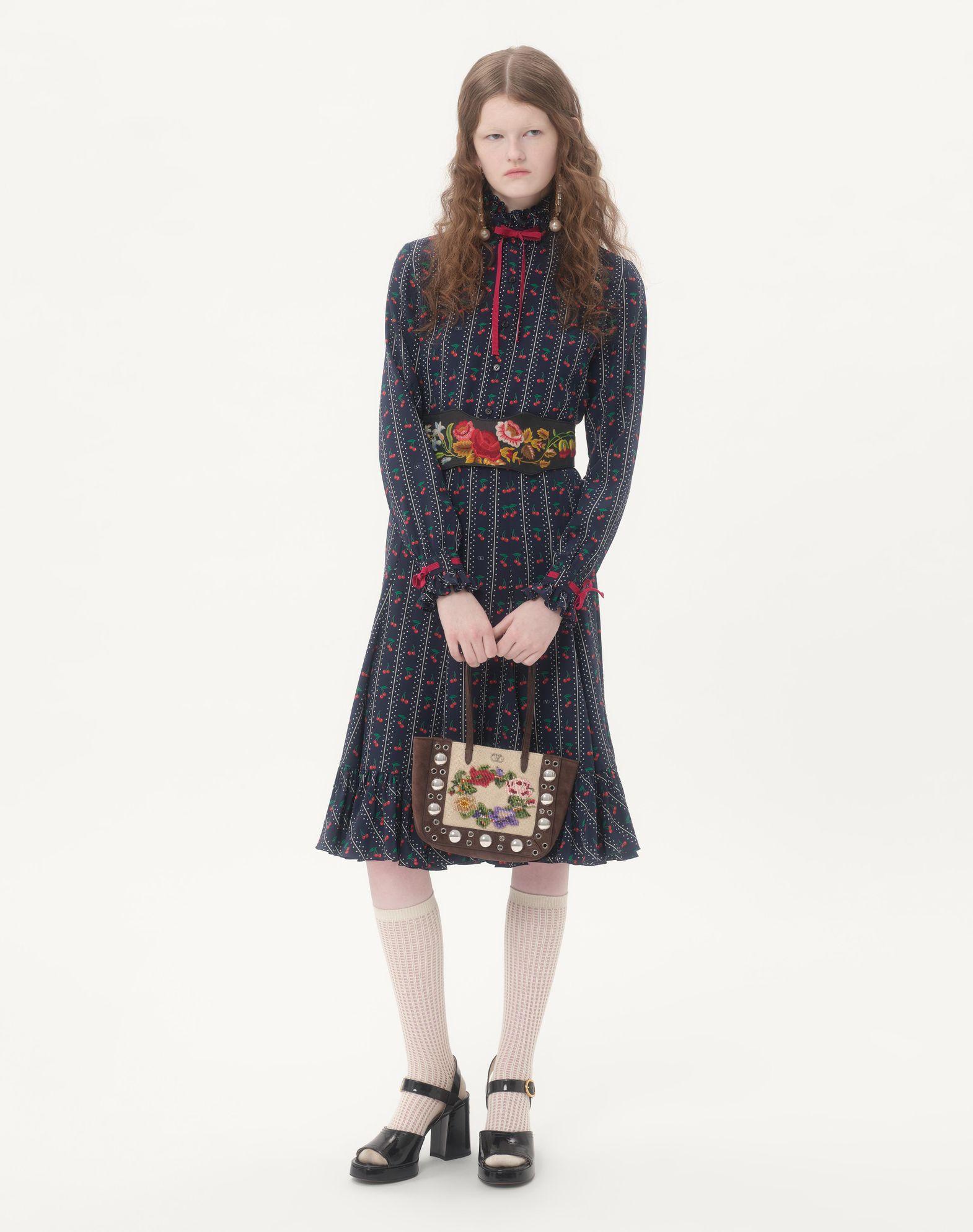 Valentino Garavani Nellcôte Mini Embroidered Shopping Bag Product Image