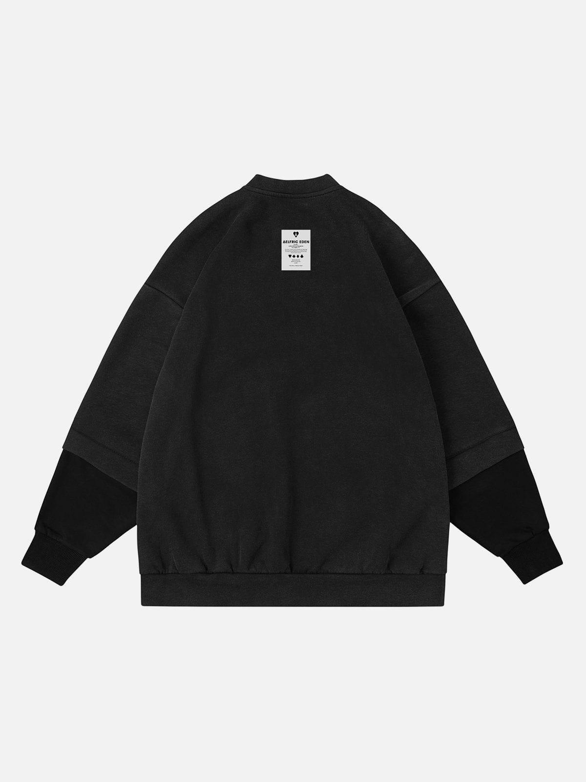 Aelfric Eden Solid Embroidery Sweatshirt Product Image