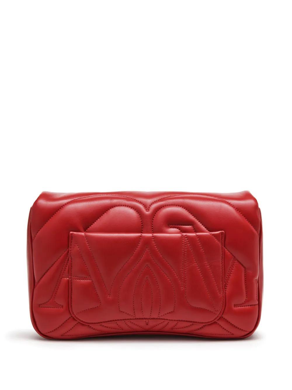 ALEXANDER MCQUEEN The Seal Leather Shoulder Bag In Red Product Image