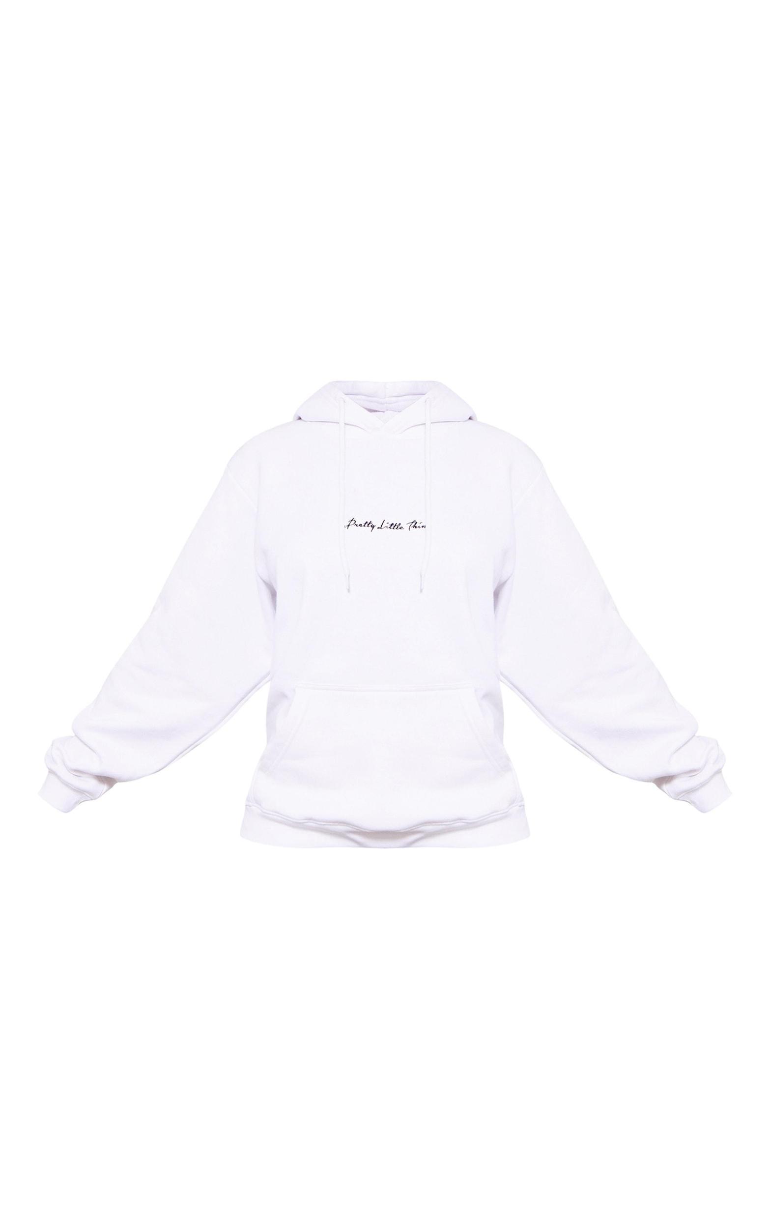 PRETTYLITTLETHING White Oversized Sweat Basic Hoodie Product Image