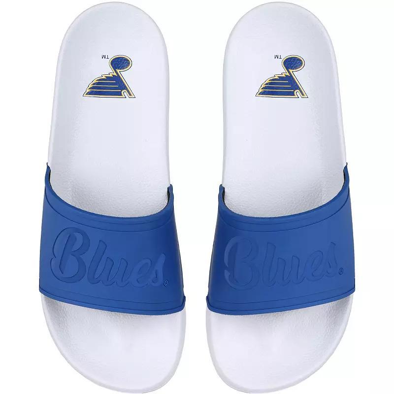 Women's FOCO St. Louis Blues Script Wordmark Slide Sandals, Size: 11-12, White Product Image