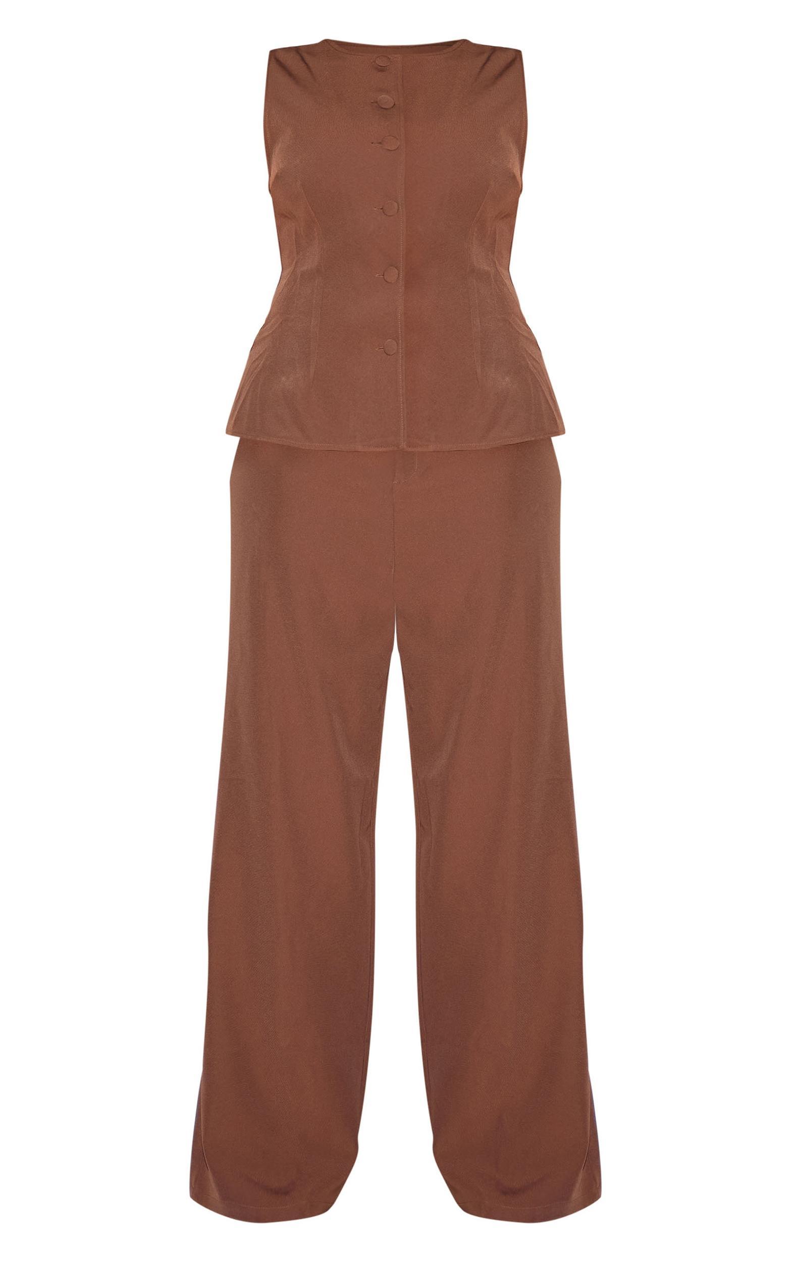 Black Bandeau Corset Wide Leg Jumpsuit Product Image
