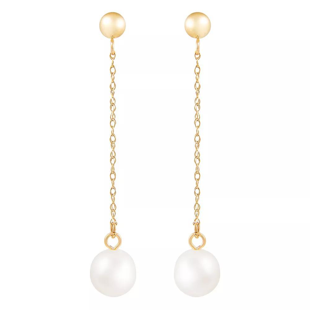 14k Gold Freshwater Cultured Pearl Drop Earrings, Women's Product Image