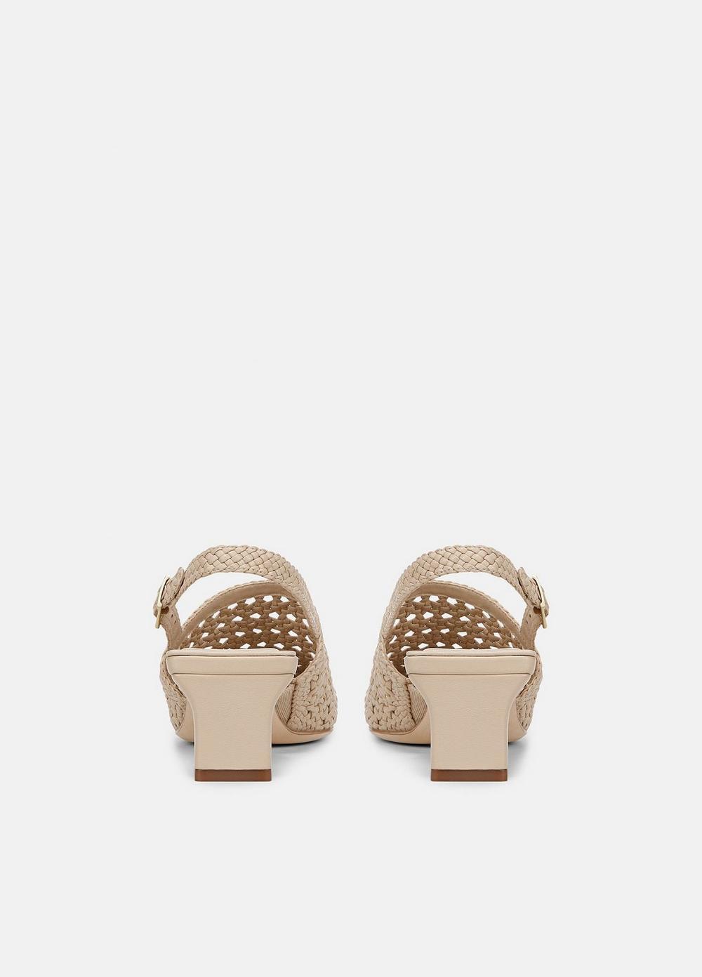 Womens Eris Woven Leather Slingback Heel, Birch Sand, Size 8 Vince Product Image