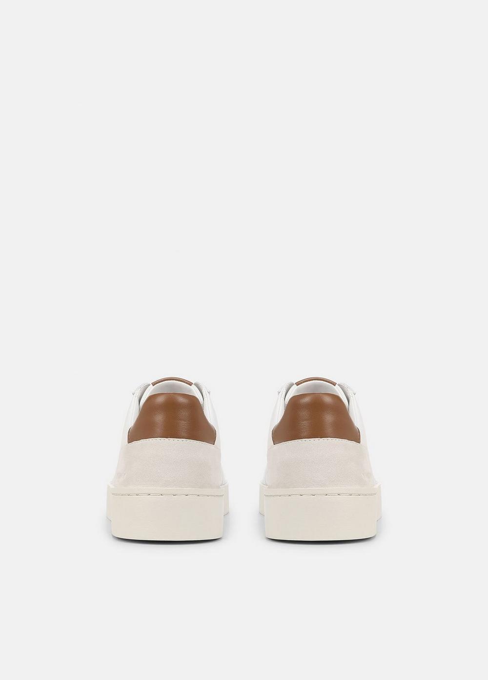 Mens Peyton Leather Lace-Up Sneaker, Chalk White, Size 7 Vince Product Image