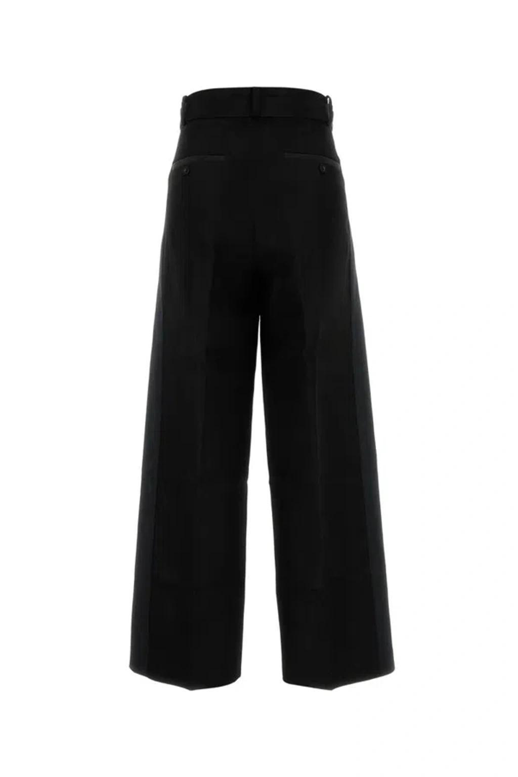 SACAI Double-faced Silk Cotton Pants In Black Product Image