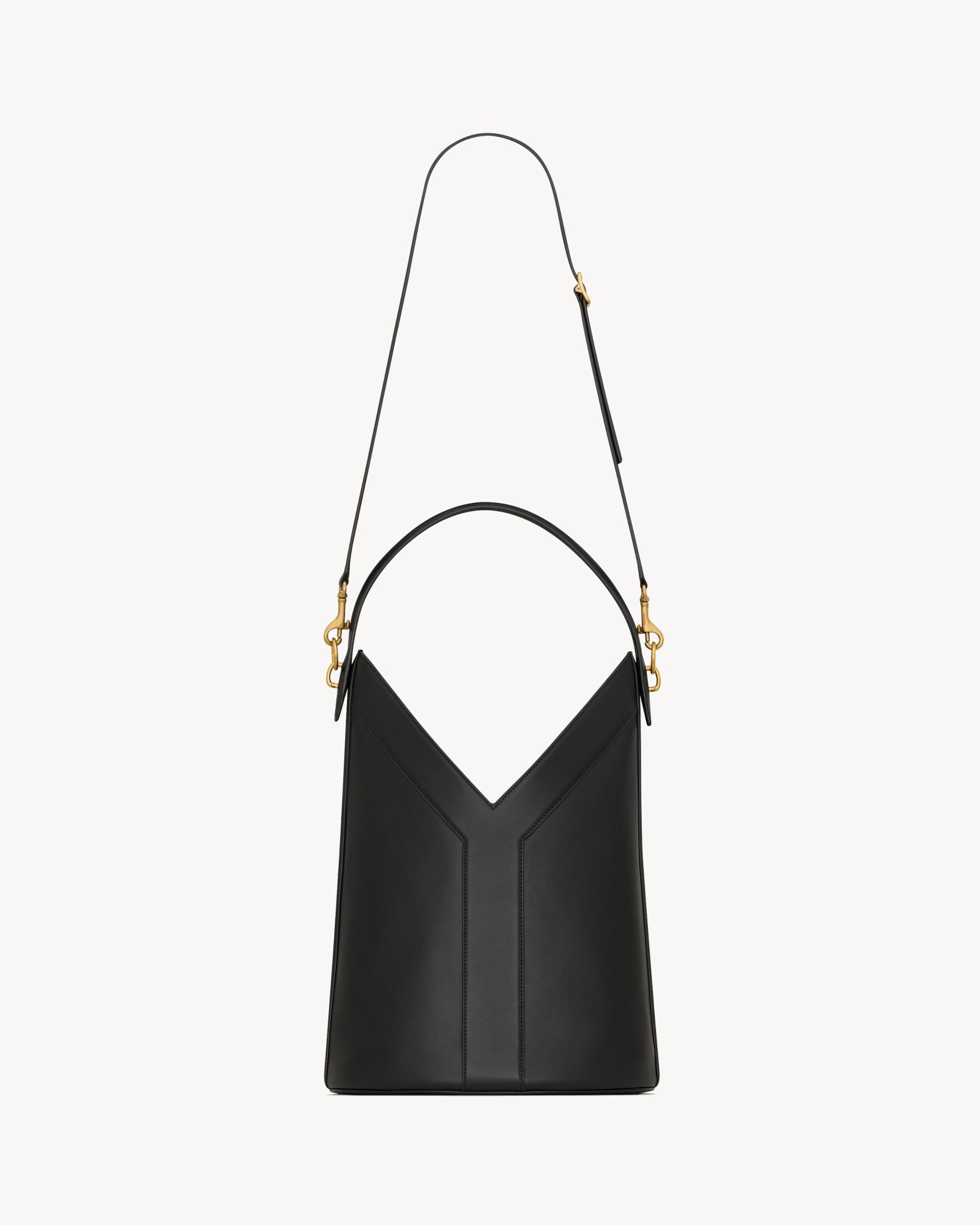 Y top-handle bucket in leather Product Image