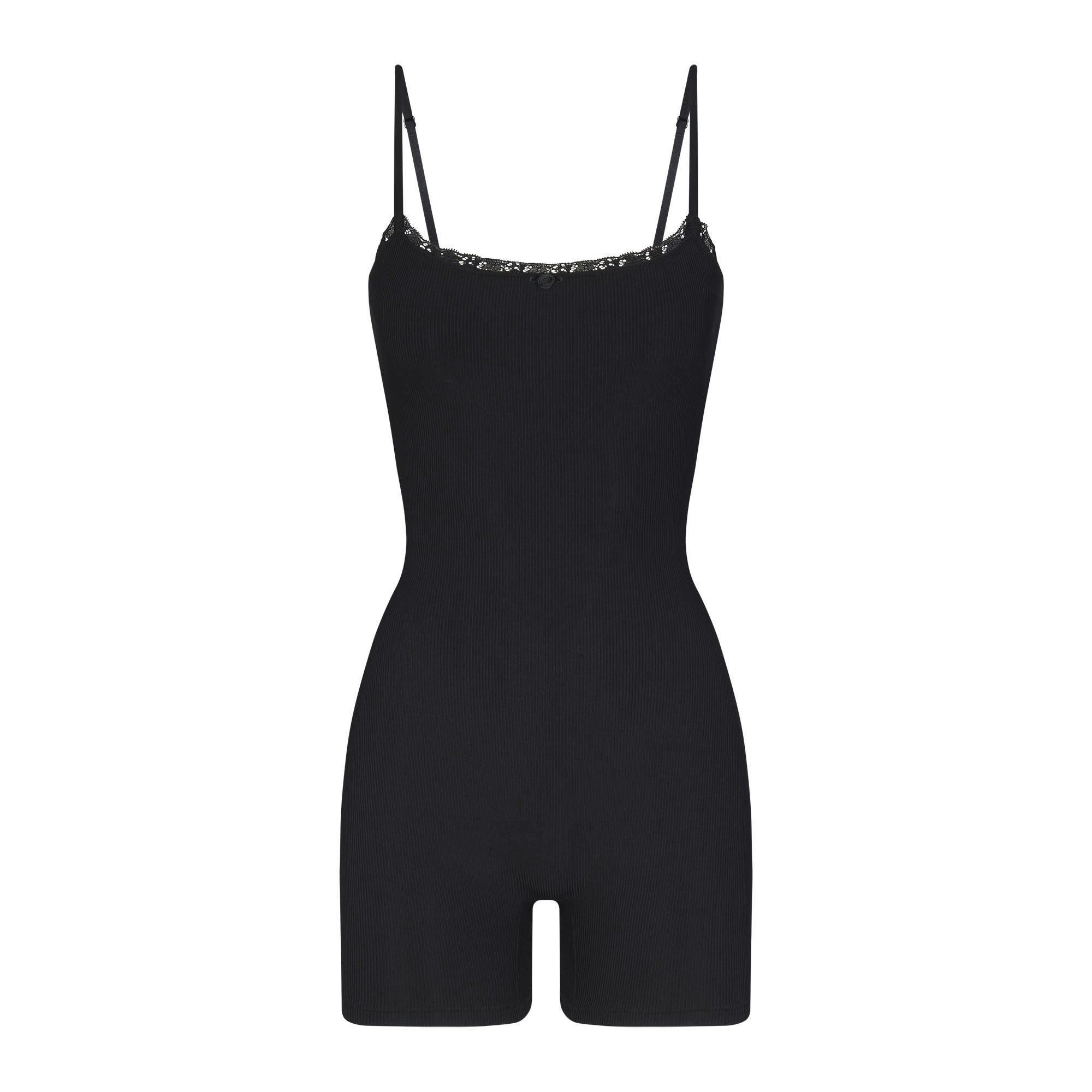 SOFT LOUNGE LACE SCOOP ONESIE | ONYX Product Image