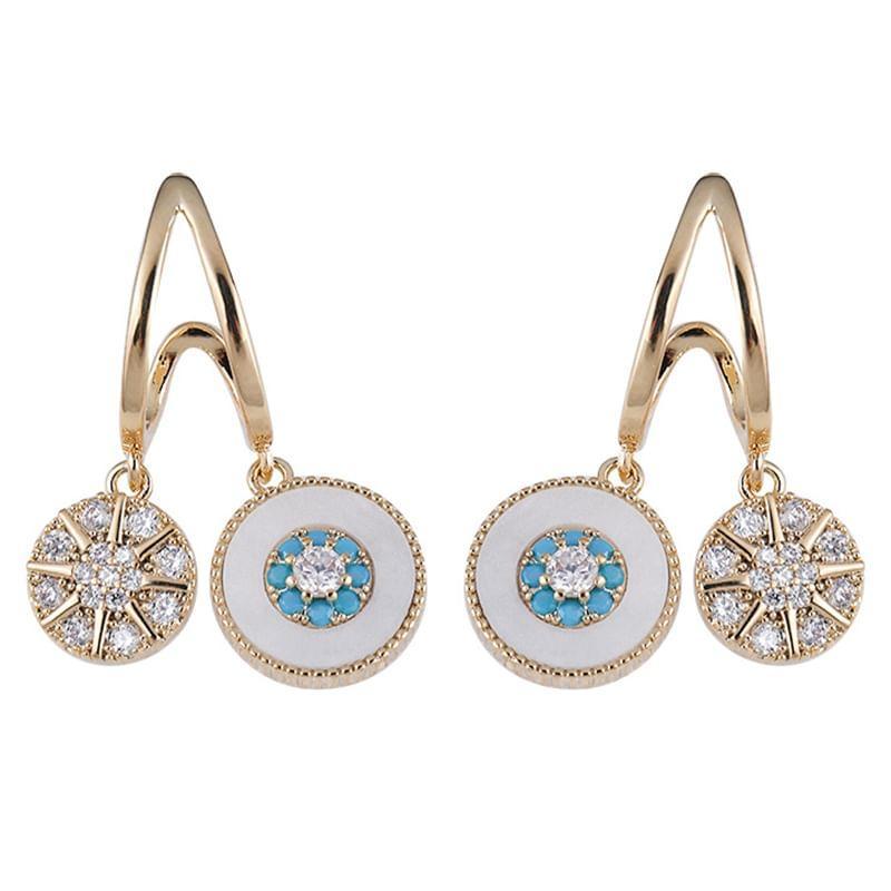 Rhinestone Shell Alloy Drop Earring Product Image