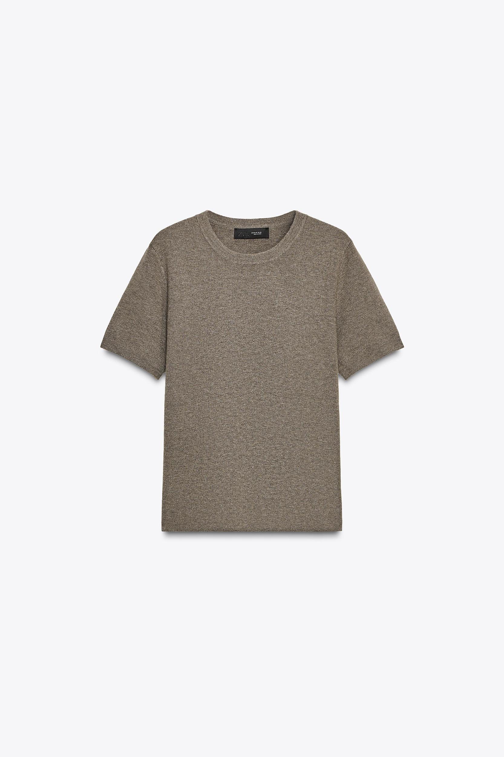 SOFT FEEL SHORT SLEEVE KNIT TOP Product Image