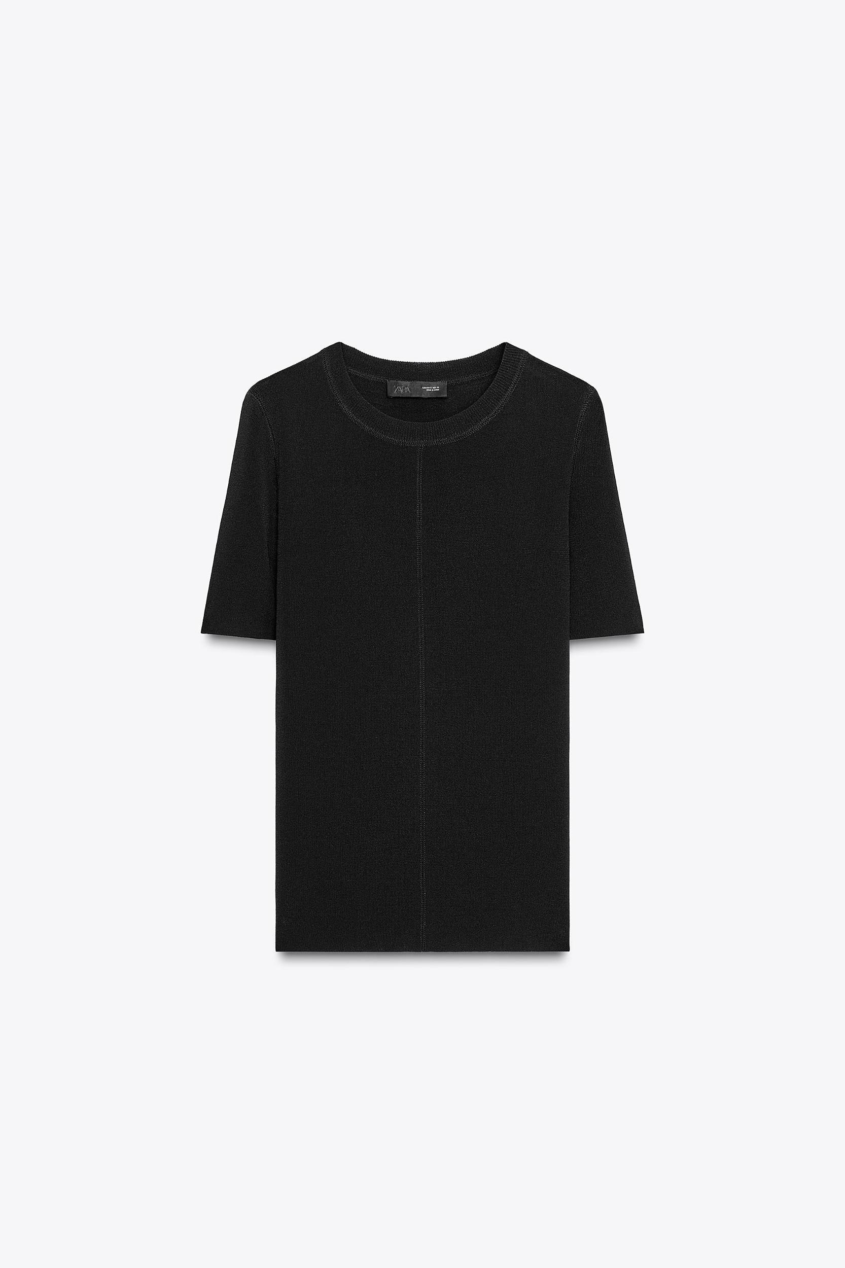 SHORT SLEEVE KNIT TOP Product Image