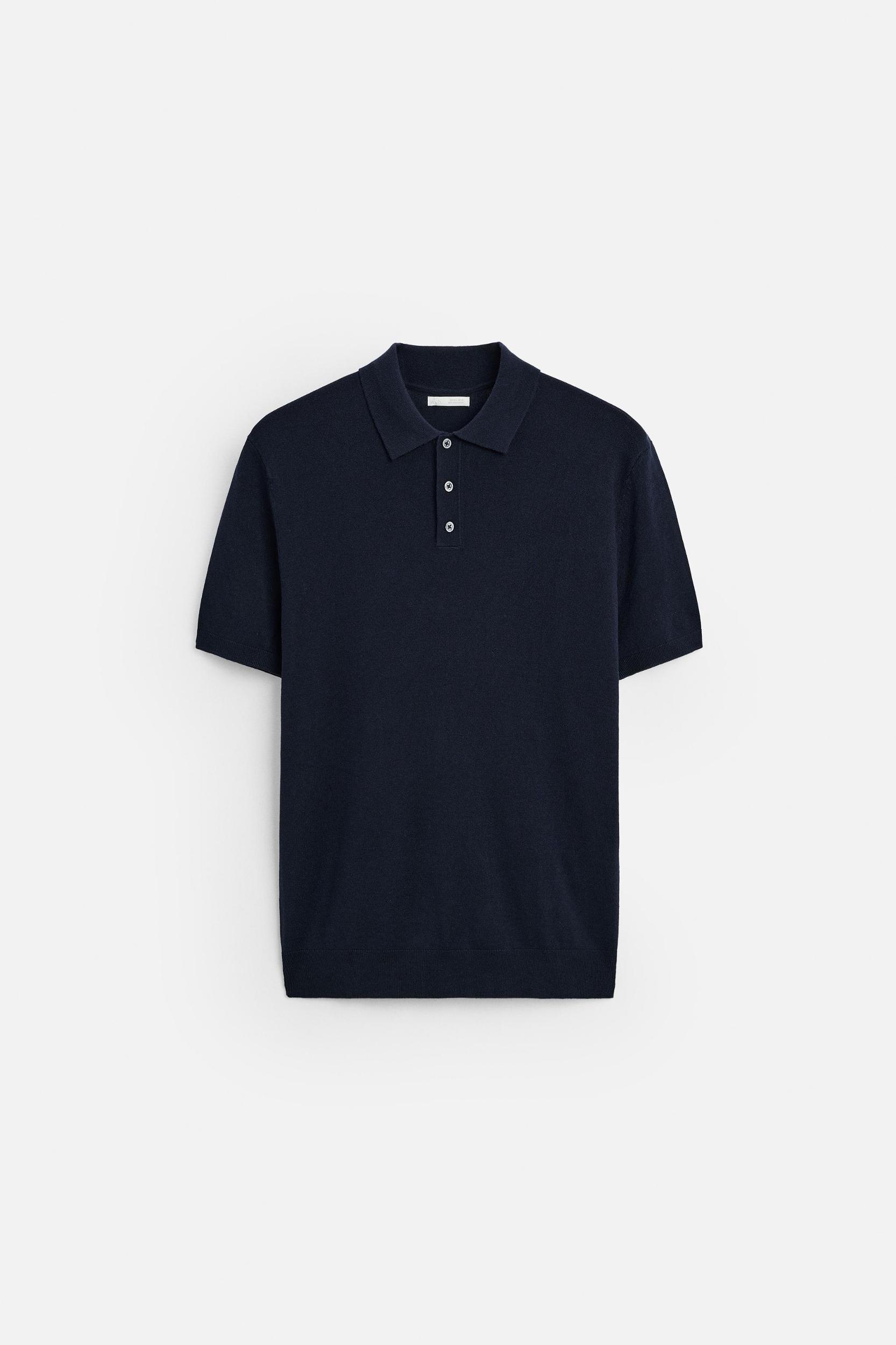 VISCOSE BLEND KNIT POLO SHIRT Product Image