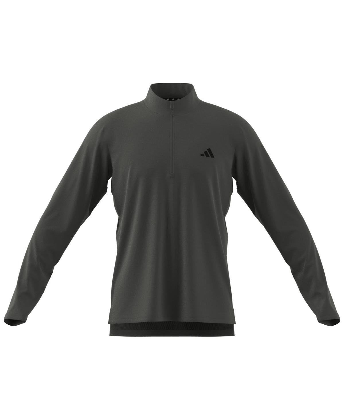Men's adidas Train Essentials Quarter-Zip Pullover, Size: Medium, Medium Gray Grey Product Image