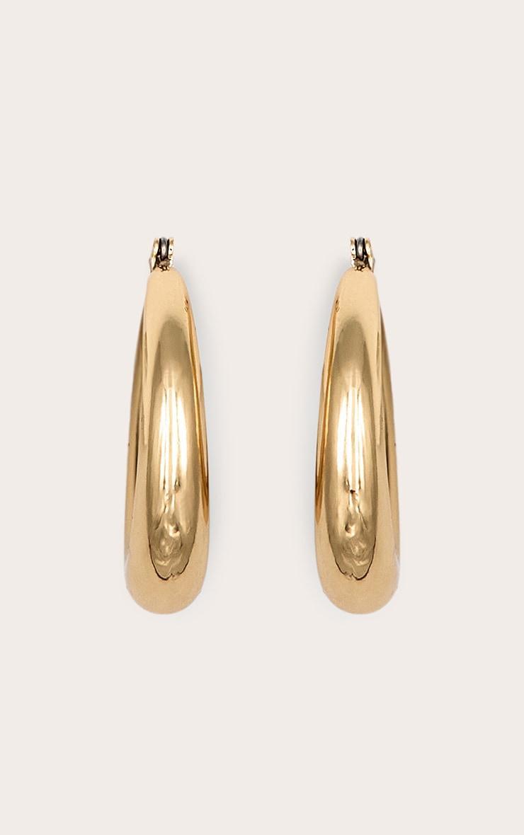 Gold Hoop Circular Earrings Product Image
