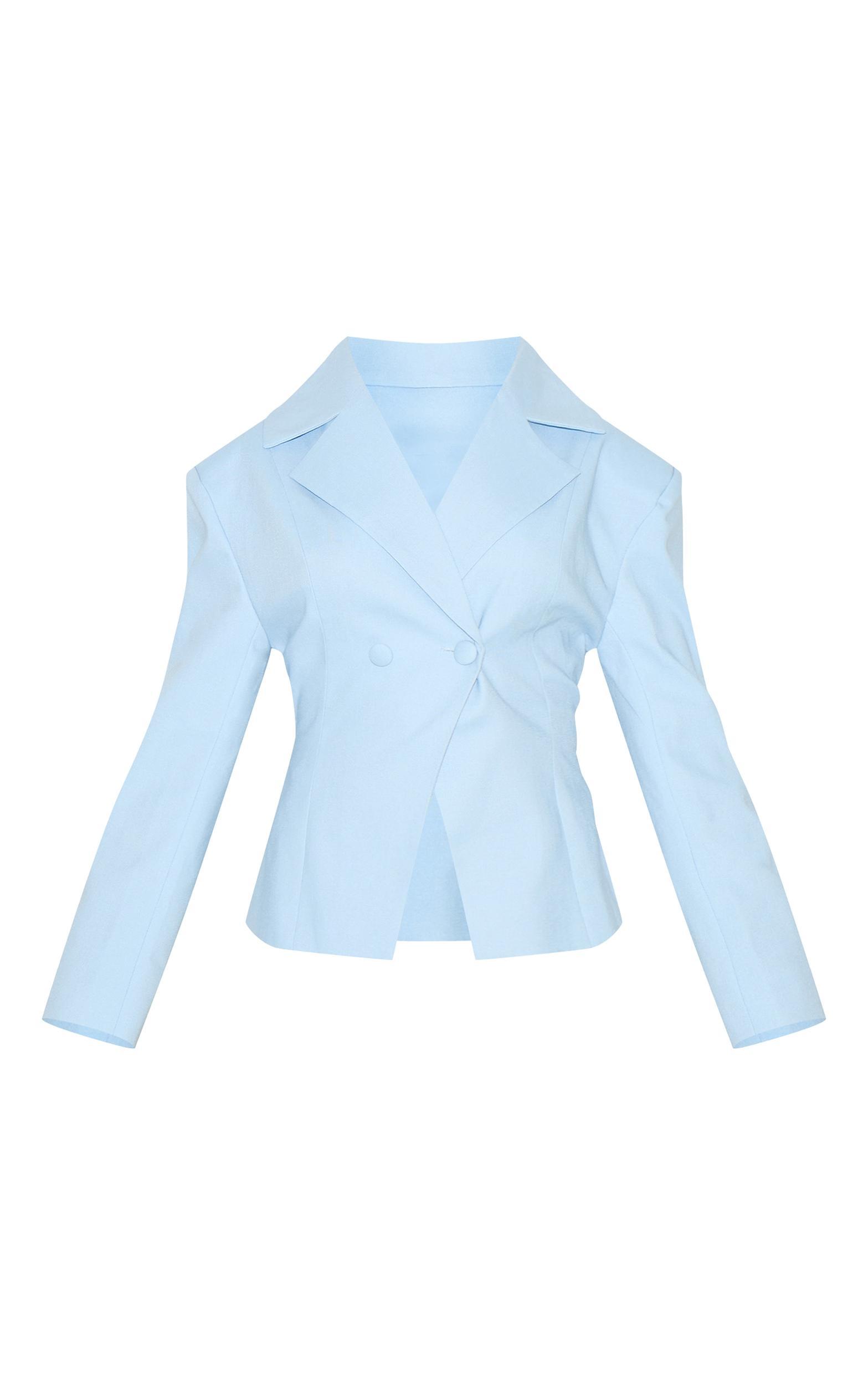 Petite Sky Blue Fitted Blazer Product Image